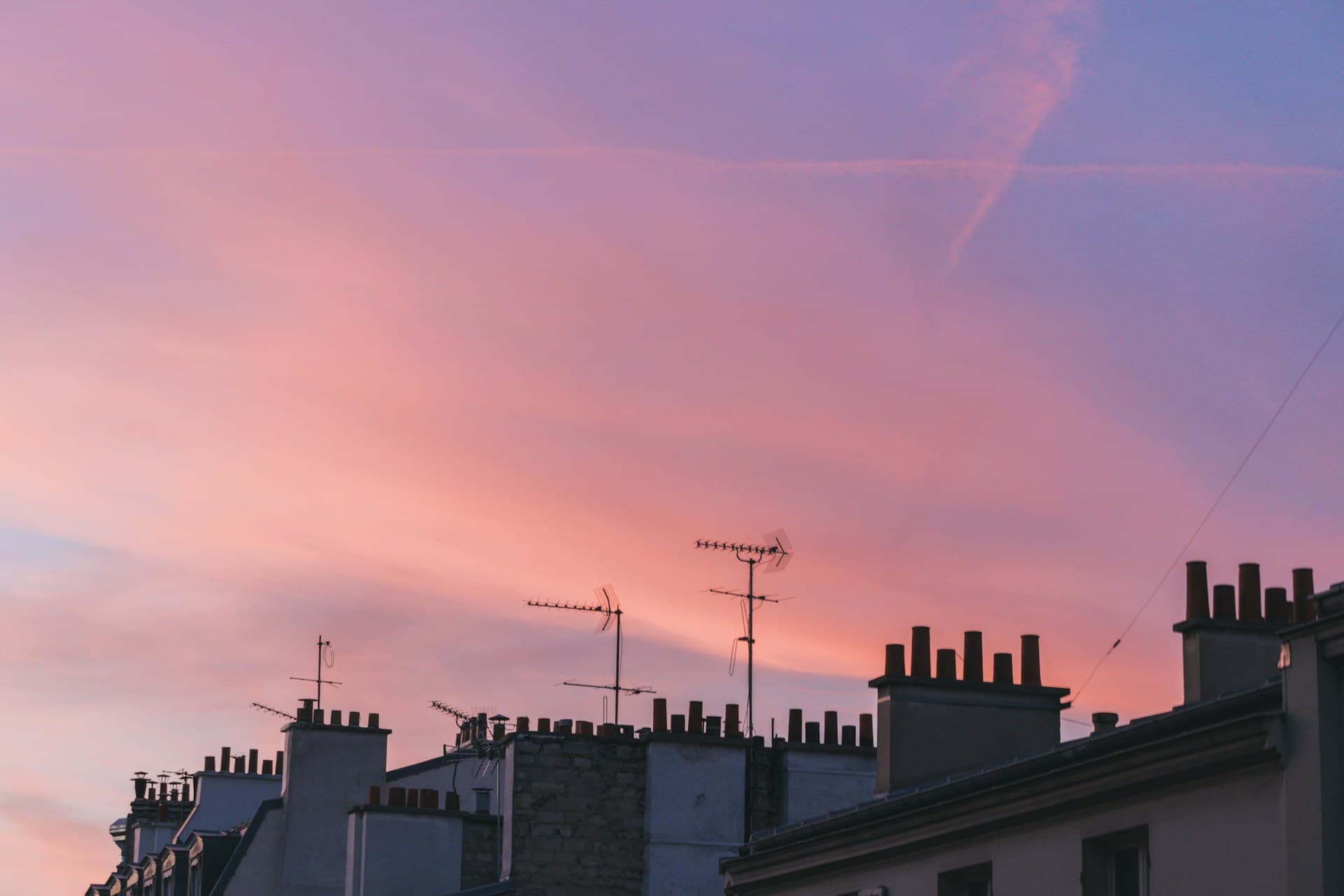 Photo of Brighton rooftops at sunset