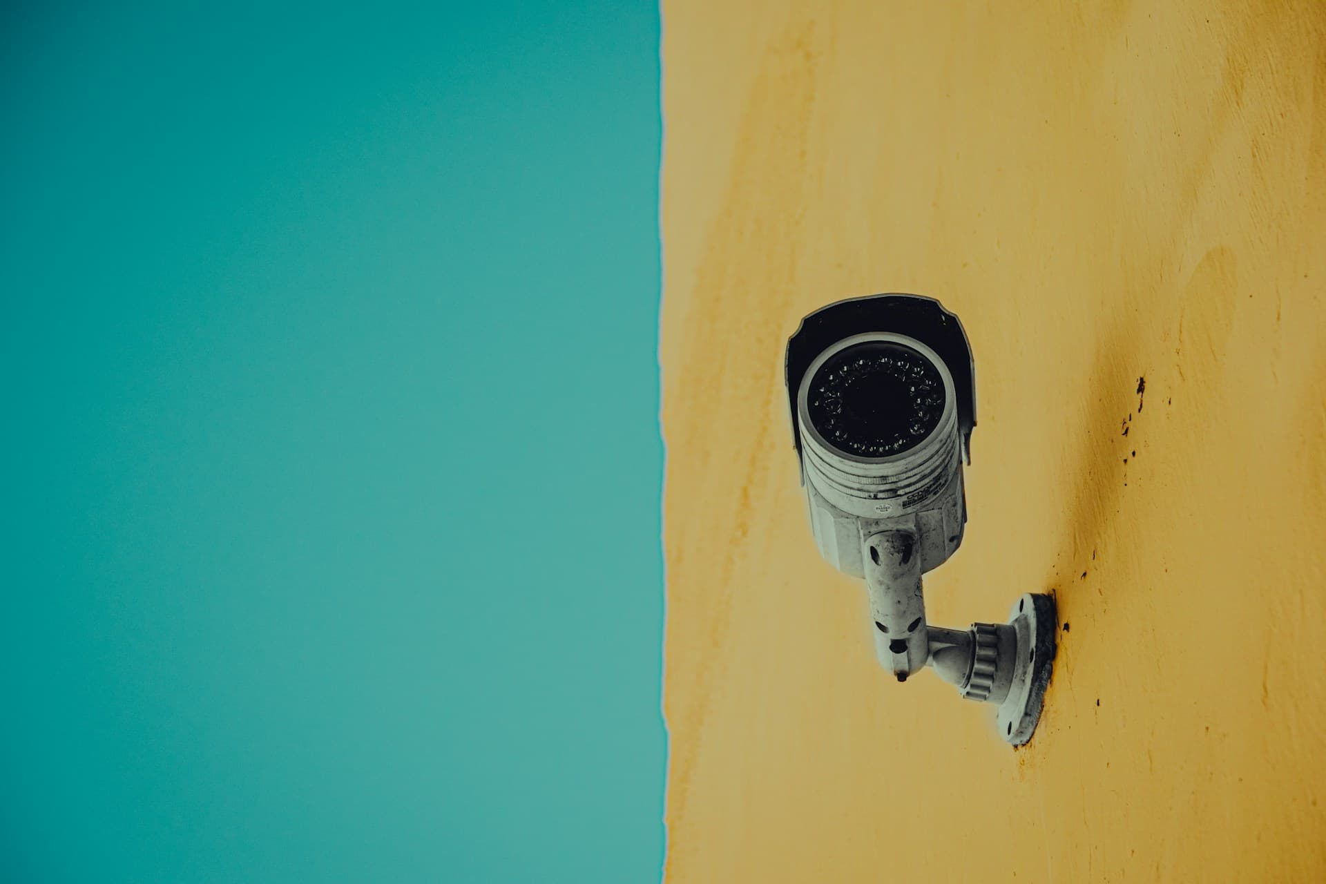 modern CCTV camera installed on a wall