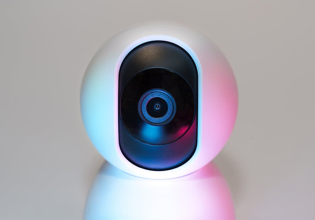 A close up of a home CCTV camera